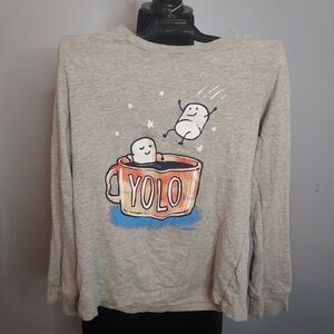 Lands End Size Small (6-7) Marshmallows Chilling In Mug (Yolo)